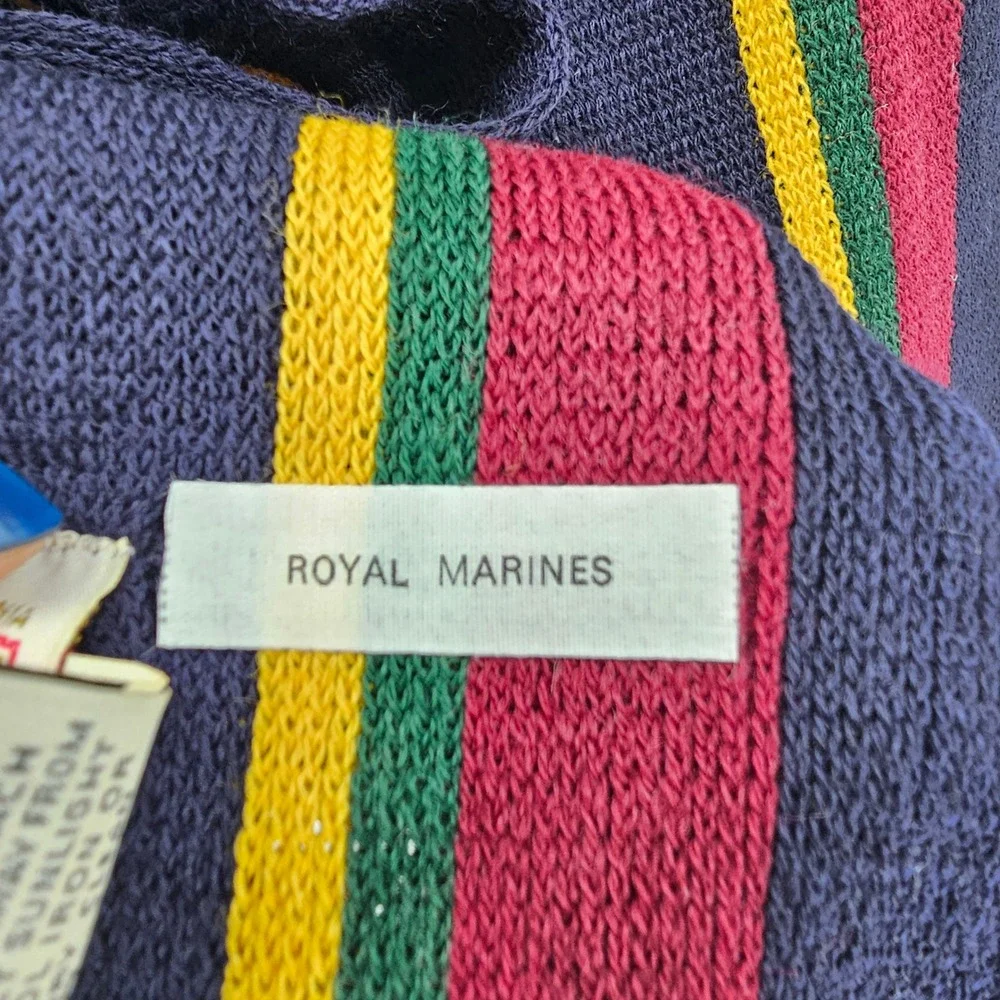 Vintage 80s Banana Republic Wool Regimental Stripe Scarf Made in England Navy